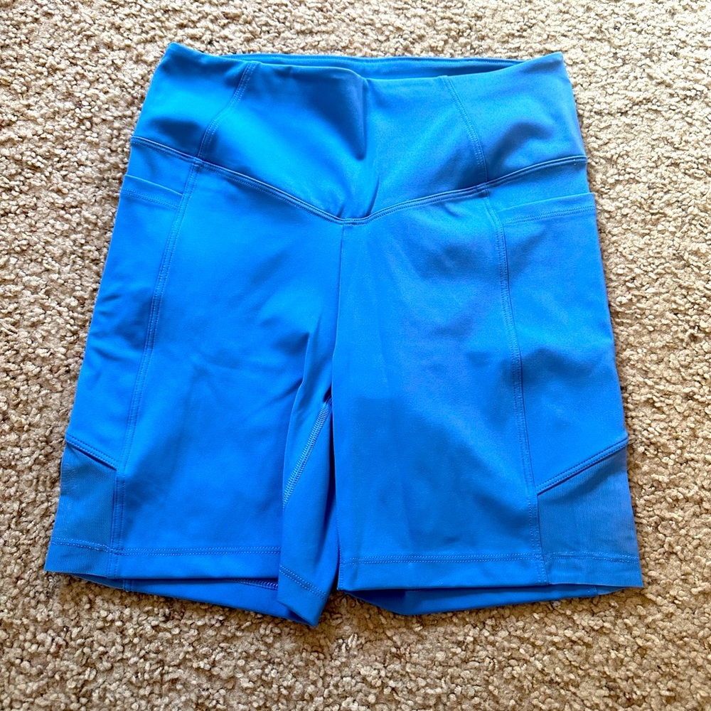 PINK - blue biker shorts. NWOT, never worn.